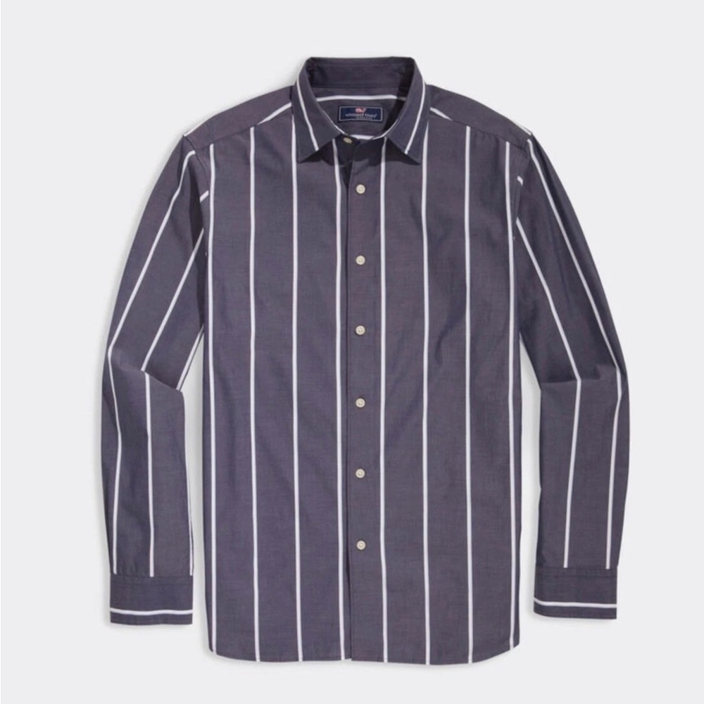 NWT Mens Vineyard Vines Poplin Stretch Long Sleeves Striped Shirt NWT In Package